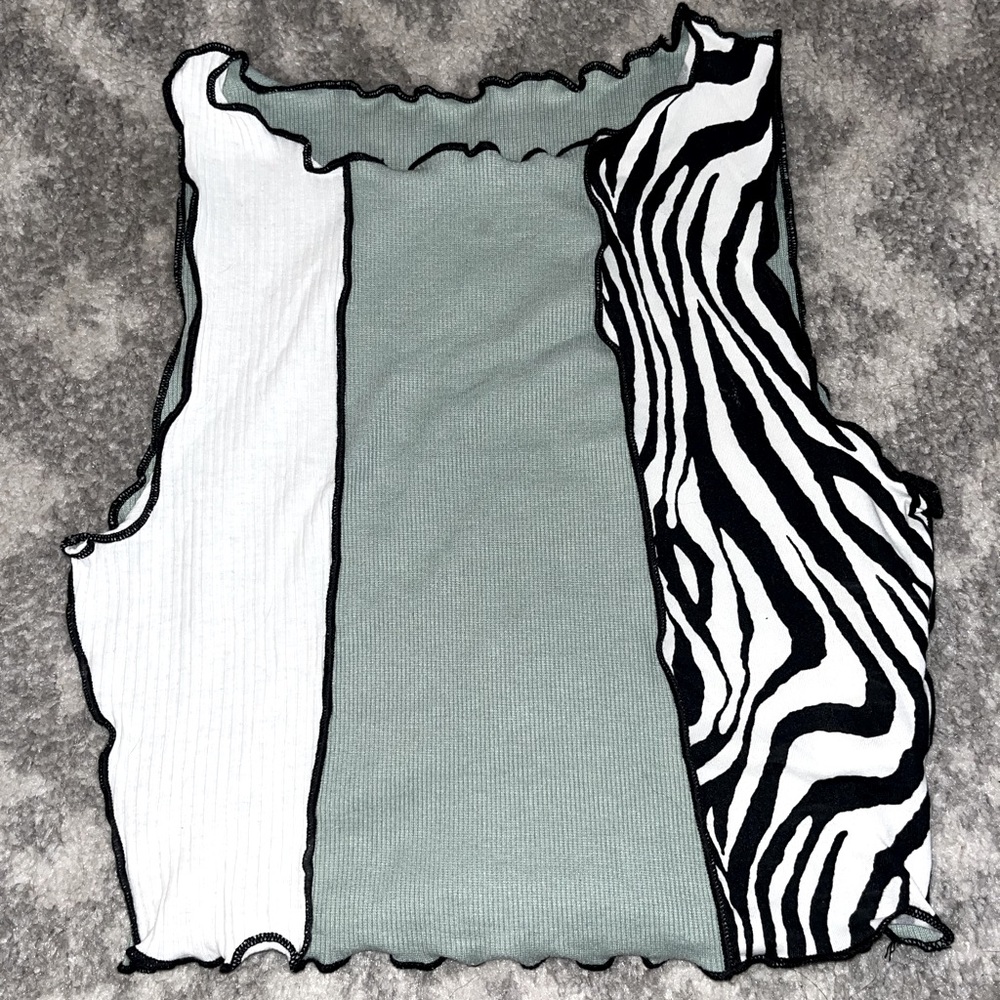 Cropped Tank - Zebra Print